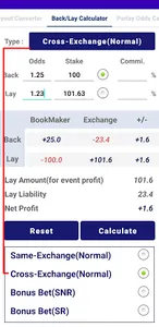 Back Lay & Sure bet Calculator screenshot 5