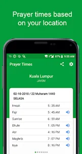 Waktu Solat -Kiblat, Azan, Doa screenshot 0