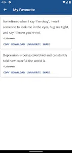Depression Sayings and Quotes screenshot 2