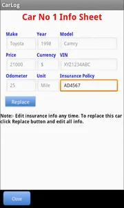 Car Performance Log screenshot 1