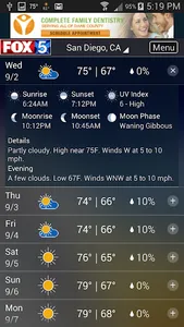 FOX5 San Diego Weather screenshot 2