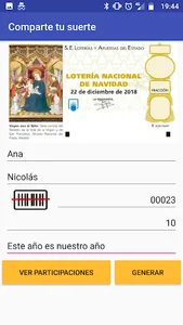 Comparte tu suerte - Lotería d screenshot 1
