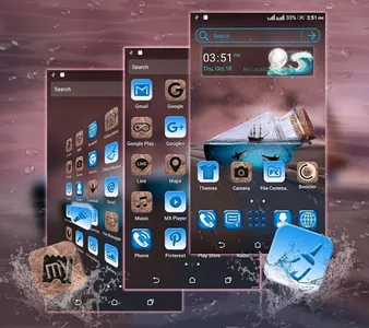 Sea Bottle Launcher Theme screenshot 2