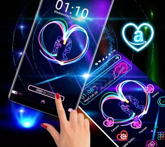 Neon Heart Launcher Theme screenshot 4