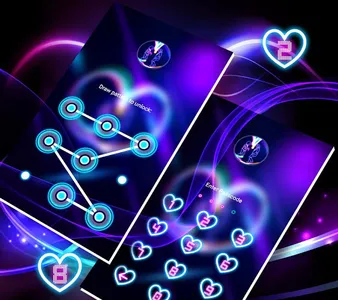 Neon Heart Launcher Theme screenshot 5