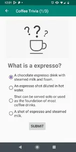 Coffee Trivia screenshot 0