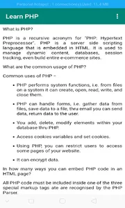 New Learn PHP screenshot 2