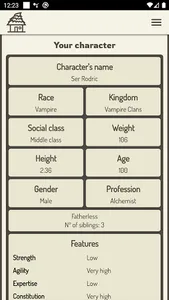 RPG Role character generator screenshot 1