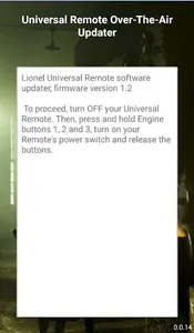 Lionel Universal Remote Update screenshot 0