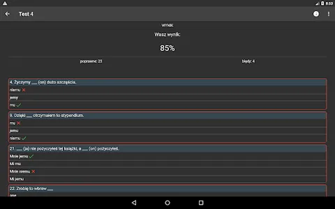 Polish Grammar Tests screenshot 22