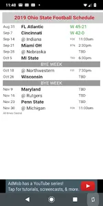 Ohio State Football Schedule screenshot 0