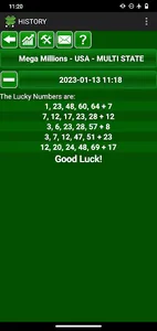 Lottery numbers generator screenshot 3