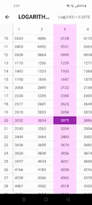 Log Table screenshot 1