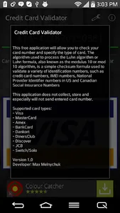 Credit Card Validator screenshot 1