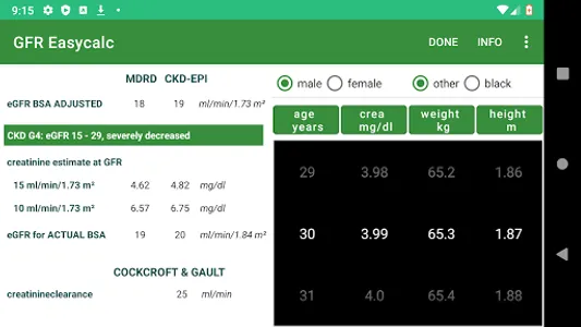 GFR Easycalc screenshot 1