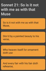 Love poems Shakespeare Sonnet screenshot 1