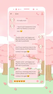 SMS Theme Rabbit Sakura - Pink screenshot 1