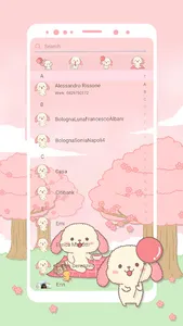 SMS Theme Rabbit Sakura - Pink screenshot 2