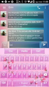 Keyboard Theme Glass Pink Flow screenshot 2