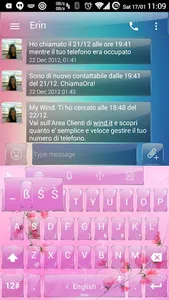 Keyboard Theme Glass Pink Flow screenshot 3