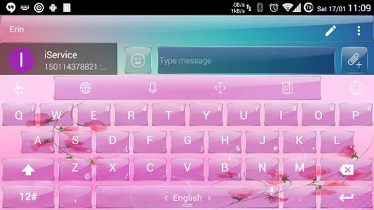 Keyboard Theme Glass Pink Flow screenshot 5