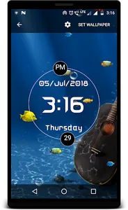 LED Clock with Aquarium LWP screenshot 0