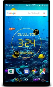 LED Clock with Aquarium LWP screenshot 2