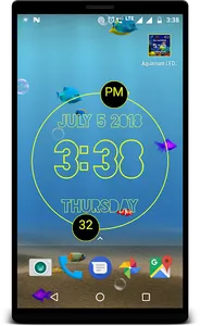 LED Clock with Aquarium LWP screenshot 6