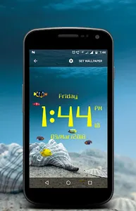 Aquarium digital clock lwp screenshot 1