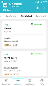 Maersk Training TMS screenshot 3