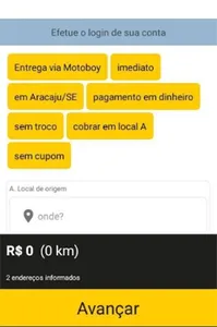Moto Frete Entregas - Cliente screenshot 1