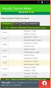 Hourly Tennis News screenshot 1