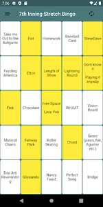 7th Inning Stretch Bingo screenshot 1