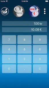 Norwegian krone Euro converter screenshot 2