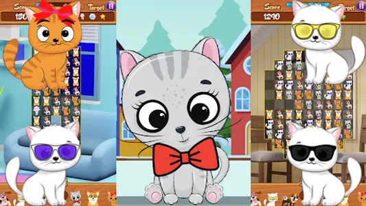 Pets Dogs Cats Kids Pop Match3 screenshot 1