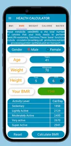 Health Calculator:Calorie,BMR screenshot 1