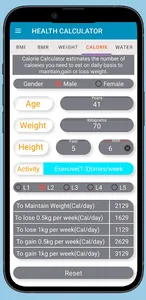 Health Calculator:Calorie,BMR screenshot 2