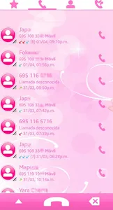 THEME SWIPE DIALER PINK ROSES screenshot 1