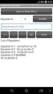 Equations Calculator FreeTrial screenshot 1