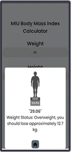 MIU BMI CALCULATOR screenshot 1