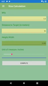 MilDotCalc screenshot 2