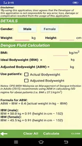 Dengue Fluid Calculator screenshot 3