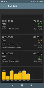 Free BMI Log & Calc screenshot 1