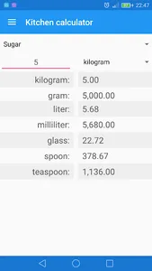 Kitchen calculator screenshot 1