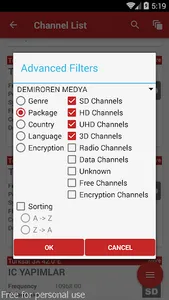 Turksat Frequency List screenshot 1