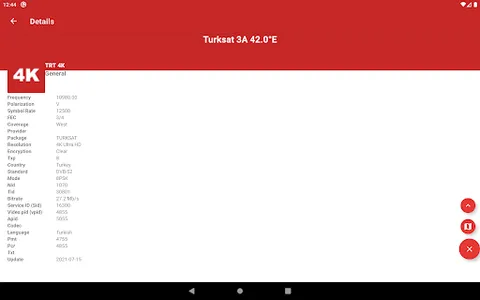 Turksat Frequency List screenshot 19