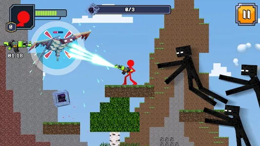 Red Stickman in Craft World screenshot 0