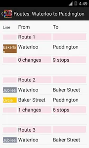 London Train Route Planner screenshot 1