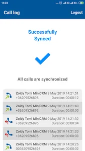 MiniCRM - CallLog screenshot 1
