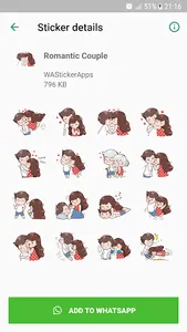 Romantic Couple Stickers - WAS screenshot 3